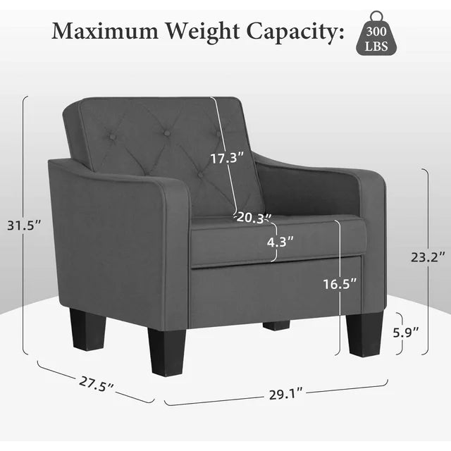 LAZZO Living Room Chairs Accent Chair, (1, Grey)