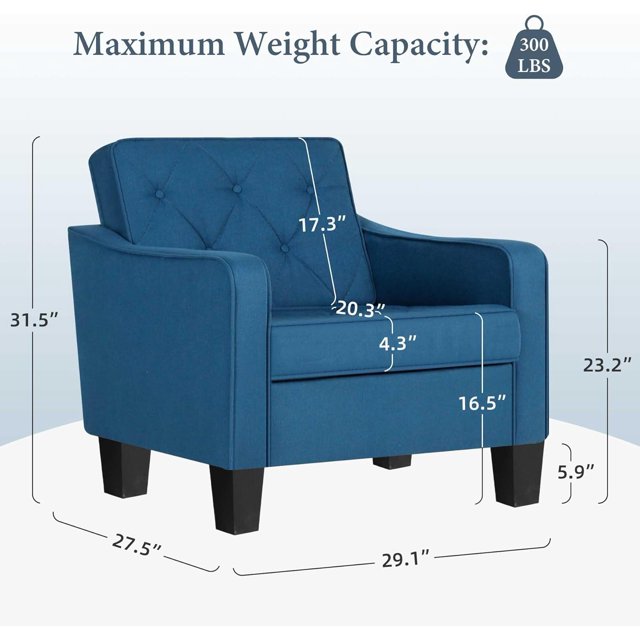 LAZZO Living Room Chairs Accent Chair, (1 Blue)