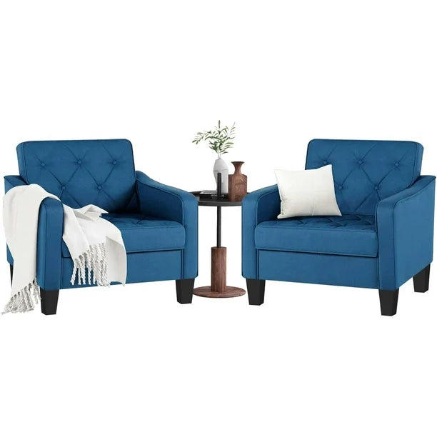 LAZZO Living Room Chairs Accent Chairs Set of 2, Blue