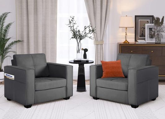 LAZZO Accent Chairs Set of 2 (Dark Grey)