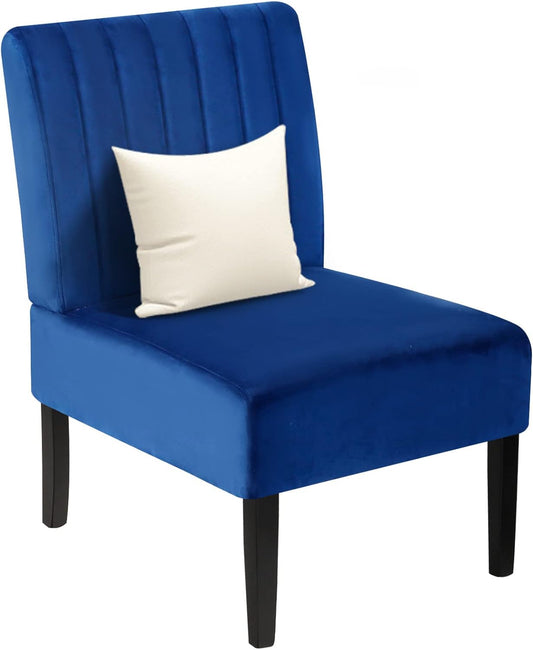 LAZZO Small Armless Accent Chair, Navy Blue