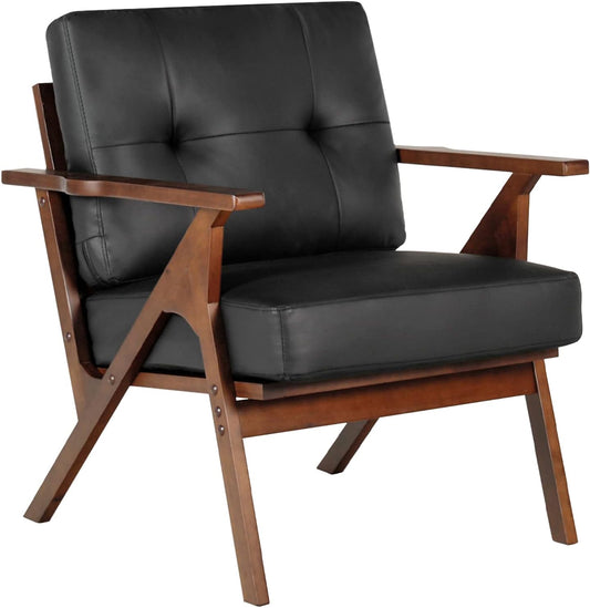 LAZZO Mid Century Modern Accent Chair (1, Black)