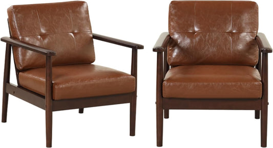 LAZZO Mid-Century Modern Retro Accent Chairs Set of 2