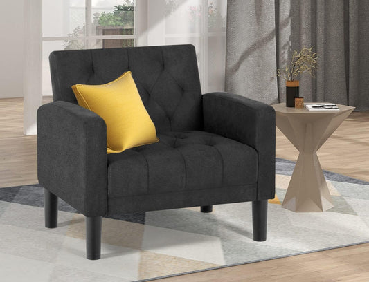 LAZZO Accent Chair, Fabric Living Room Arm Chairs for Bedroom, Dark Gray